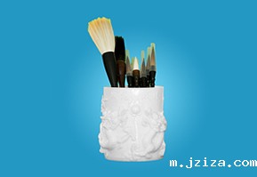 盐雕（双龙笔筒）